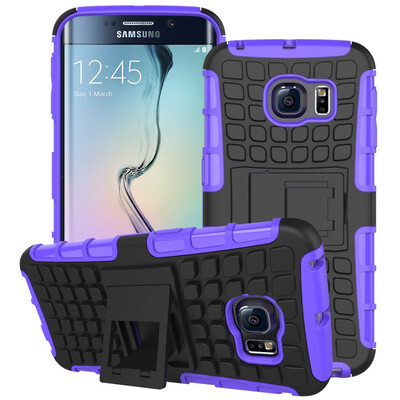 

Fivice Samsung S6 Edge Case TPU anti-fall tire pattern back clip bracket phone case