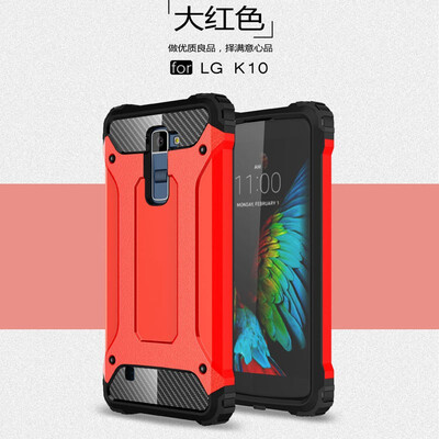 

Fivice LG K10 case Luxury Silicone Diamond Armor PC Hard Shell Phone Case