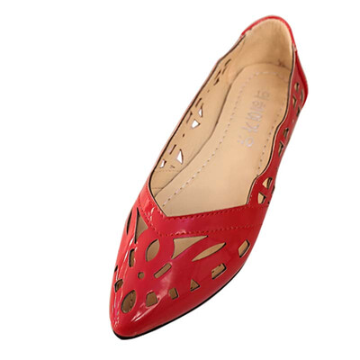 

fashion women flats hollow out pumps casual breathable pointed toe shoes slip on