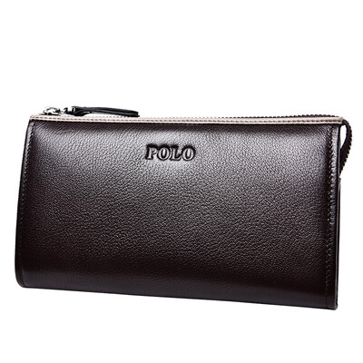 

POLO Men's Fashion Handbag Multi-Card Head Layer Leather Handbag 030831 Blue