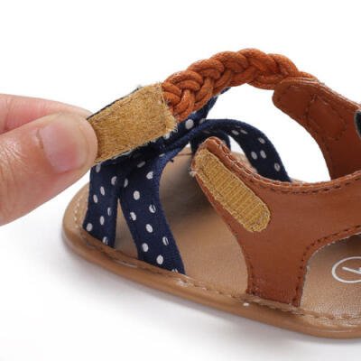 

Toddler Girl Baby Bow-Knot Sandals Summer Canvas Moccasin Shoes Prewalker 0-18M