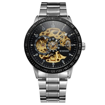 

Winner 8085 Men Fashion Automatic Mechanical Business Wrist Watch Luxury Fashion Military Watch Men Skeleton Dial Stainless Steel