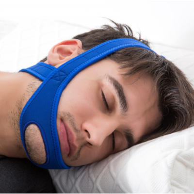 

Snore Stop Belt Anti Snoring Chin Strap Sleep Apnea Jaw Solution Blue Black Gift