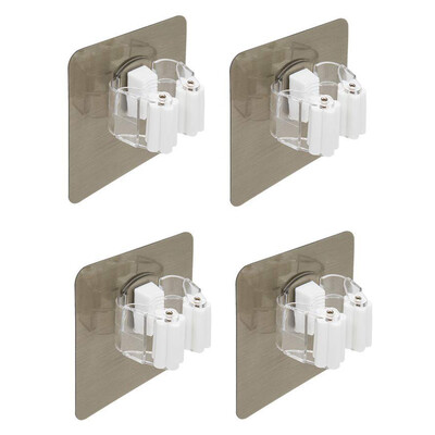 

UpperX Broom Mop Holder Broom Gripper Holds Self Adhesive Reusable No Drilling Super Anti-Slip Wall Mounted Storage Rack