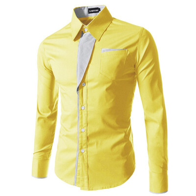 

New Arrivals Europe Size Men Shirts Slim Fit Solid Long Sleeve British Style Cotton Mens Shirt