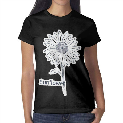 

1 Sunflower Decorations Womens Black t Shirts Custom Womens Cotton Tshirts