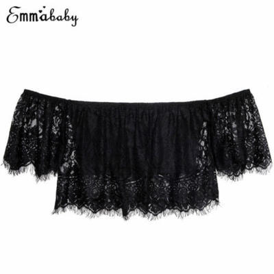 

Emmababy Women Off Shoulder Lace Fashion Shirt Casual Blouse Short Tops Crop Top