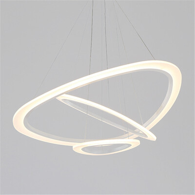 

Baycheer HL487488 Anti-glare Modern Lighting Single Multi Tiered Acrylic Whie Light LED Oval Chandelier