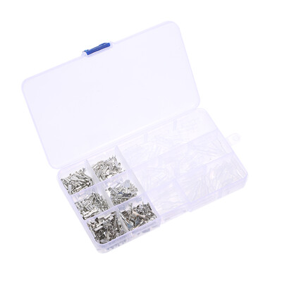 

270PcsBox Non-insulated Mixed 28mm 48mm 63mm Male&Female Spade Connector Wire Crimp Terminal Block with Insulating Sleeve