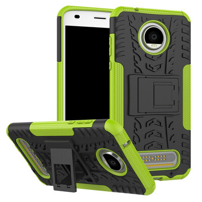 

Fivice Motorola Moto Z2 Play Case TPU anti-fall tire pattern back clip bracket phone case