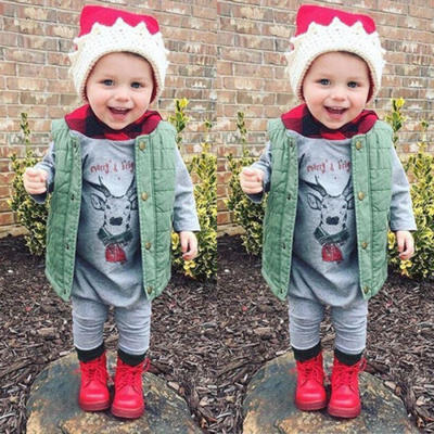 

Newborn Baby Boy Girls Christmas Hooded Romper Bodysuit Jumpsuit Outfits Clothes