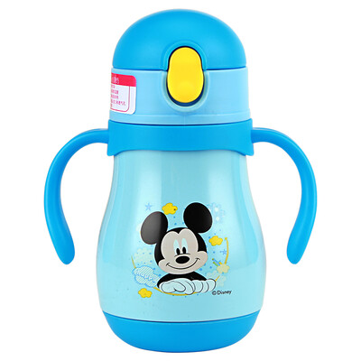 

Disney childrens mug baby straw cup with gravity ball learning cup 304 stainless steel kettle 260ml