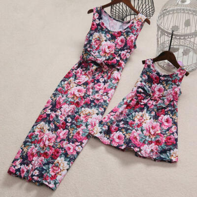 

Floral Mother&Daughter Matching Floral Womens Girls Long Maxi Dresses Hot