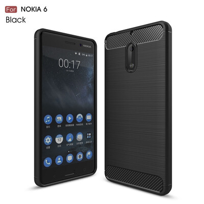 

Fivice Nokia 6 case Luxury brushed carbon fiber TPU soft shell