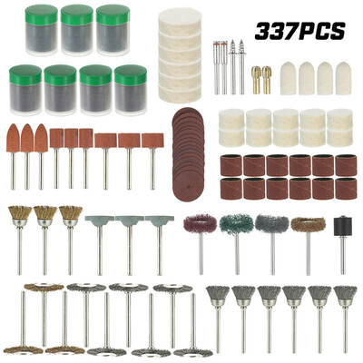 

337PCS 18" Shank Rotary Tool Accessories Set Sanding Polishing Grinding Cutting Accessory Bit for Dremel Grinder