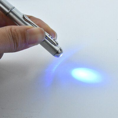 

1 Piece Creative Magic LED UV Light Metal Ballpoint Pen 01mm uv pen with invisible ink Novelty Item School Office Supplies