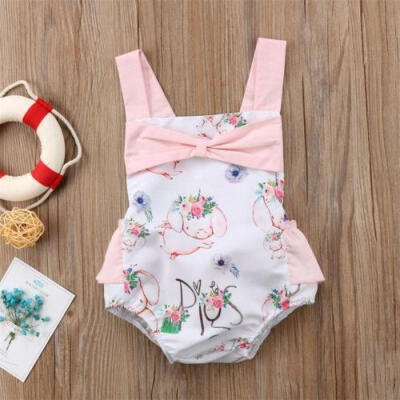 

Newborn Toddler Baby Girls Summer Clothes Romper Piggy Bodysuit Sunsuit Outfits