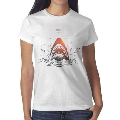 

3D Shark Teeth Girls White tee Shirt Cotton Interesting T-Shirts