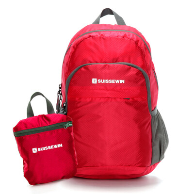 

SUISSEWIN casual bag outdoor sports travel bag ultra-thin lightweight shoulder bag collapsible storage bag SNK2308 red