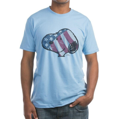 

CafePress - Snoopy - Vintage Flag - Fitted T-Shirt Vintage Fit Soft Cotton Tee