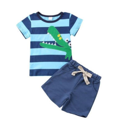 

2018 Kid Children Boy Summer T-shirt TopsShort Pants Trousers Outfits Clothes