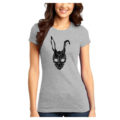 

TooLoud Scary Bunny Face Black Distressed Juniors T-Shirt