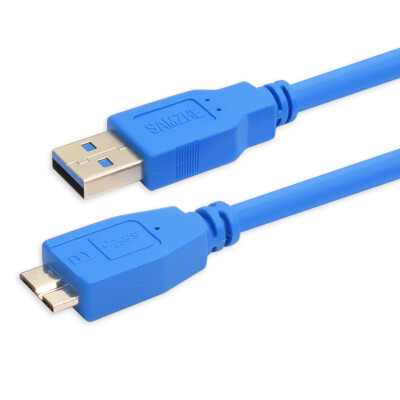 

Shanze SAMZHE UK-710 high-speed USB30 mobile hard disk data line AM Micro B phone data charging cable blue 1 m