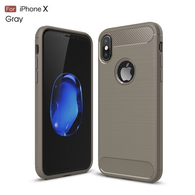 

Fivice iphone X case Luxury brushed carbon fiber TPU soft shell
