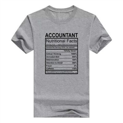 

Accountant Gifts Accountant Nutritional Facts Young Mens T-Shirt