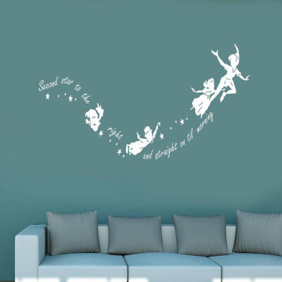 

Peter Pan Second Star to the right Wall Sticker Nursery Kids Bedroom Vinyl Decal