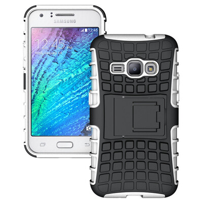 

Fivice Samsung J1 2016 Case TPU anti-fall tire pattern back clip bracket phone case