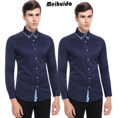 

Luxury Mens Stylish Slim Fit Shirts Long Sleeve Formal Dress Casual T-shirt Tops