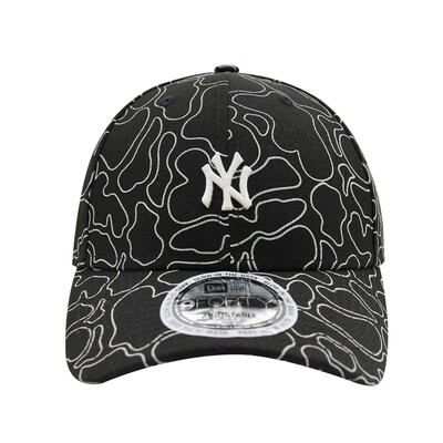 

New Era New York hat male baseball cap female Korean version of the luminous series universal neutral couple models curved bow cap hip hop visor black NY Yankee adjustable 56cm-62cm