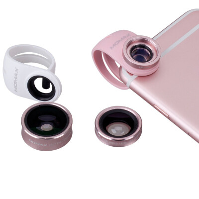 

MOMAX X-Lens 3-in-1 camera lens set 120 ° wide angle 15X macro 180 fish eye apple&Andrews compatible with silver