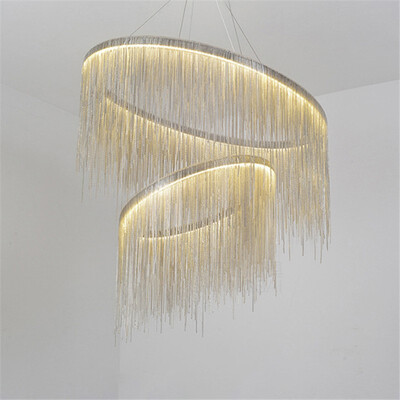 

Baycheer HL487603 Metal 24W Tiered Round Chains Waterfall Chandeliers Ceiling LampC