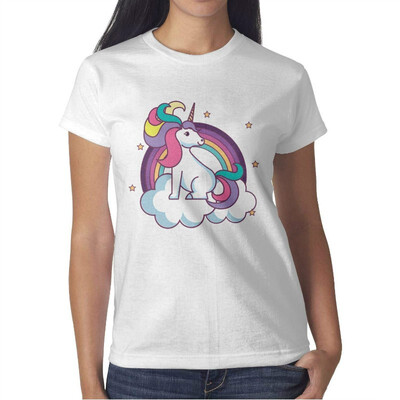 

Womens Funny DIY Unicorn Cotton T-Shirt Short-Sleeve Interesting tee