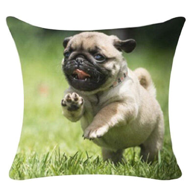 

UpperX Printed Dog Pug Elk Cat Anchor Linen Cushion Cover Throw Pillow Case - 5