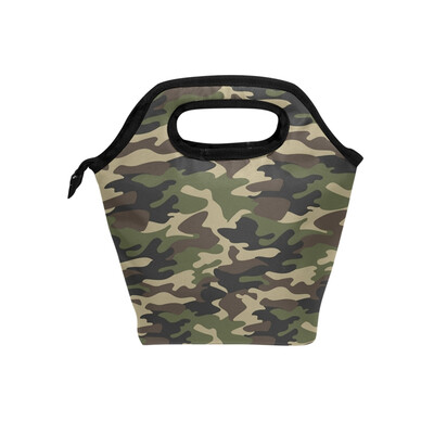 

Lunch Bag Tote Bag Camouflage Pattern Travel Picnic Organizer Lunch Holder Handbags Lunch Bag Box