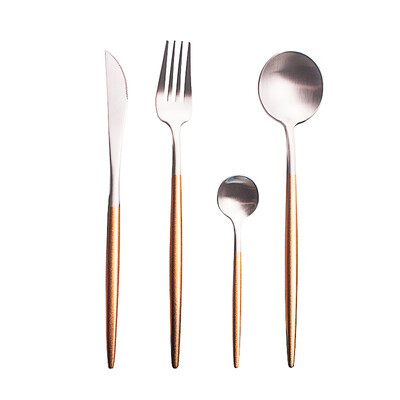 

STRUST 4PcsSet European Craft Luxury 188 Stainless Steel Dinnerware Knife Spoon Fork Eco-friendly Vintage Cutlery Set