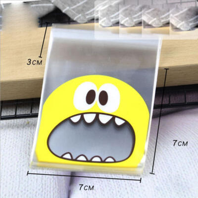 

100Pcs Transparent Self Seal Adhesive Bags Cartoon Candy Cookie Plastic Bags New