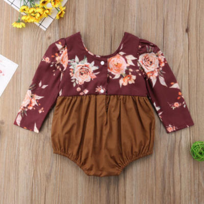 

Toddler Infant Baby Girl Flower Long Sleeve Romper Jumpsuit Outfit Clothes 0-24M