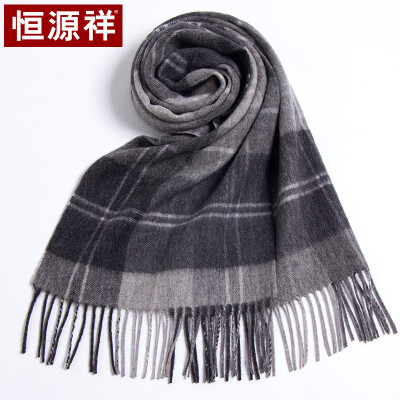 

Hengyuanxiang wool scarf ladies autumn&winter warm lattice thick long mens general Korean version of the wild England College wind collar 50MB1848 gray grid