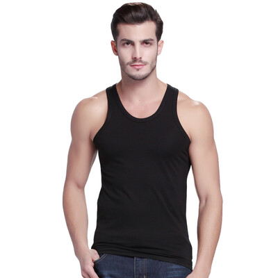

Snow men&39s vest pure color mercerized cotton vest men&39s four seasons standing primer X-600211 black L 170