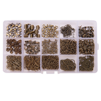 

PH PANDAHALL 870 pcs Jewelry Findings Box kit with Iron Earring Hooks Head Pins Open Eye Pinsc