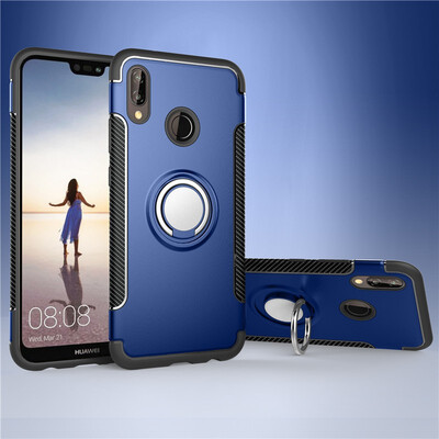 

Fivice Huawei P20 lite case PC metal ring shell magnetic car bracket TPU phone case