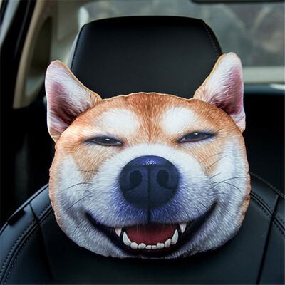 

3D animal pillow car neck pillow cartoon creative car accessories Four seasons universal