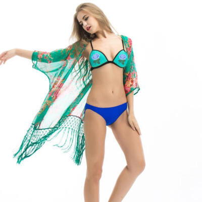

US Stock Women Crochet Bikini Cover Ups Swimwear Chiffon Kaftan Beach Dress Tops