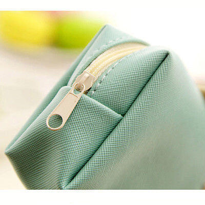 

Women Student Girls Leather Pen Pencil Case Cosmetic Makeup Travel Storage Bag