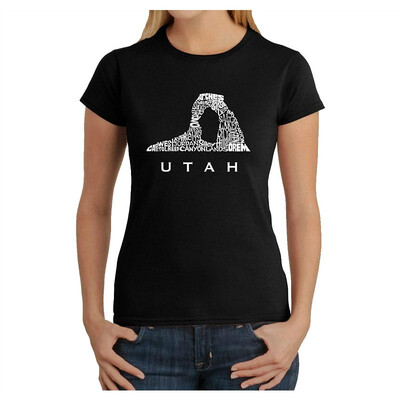 

Womens Word Art T-Shirt - Utah- LA Pop Art