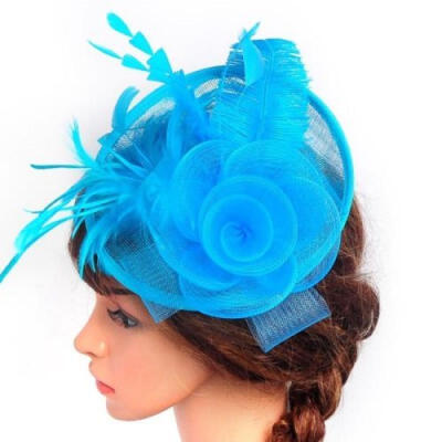 

Fashion Ladies Handmade Hat Fascinator Party Wedding Clip Feather Hair Accessory